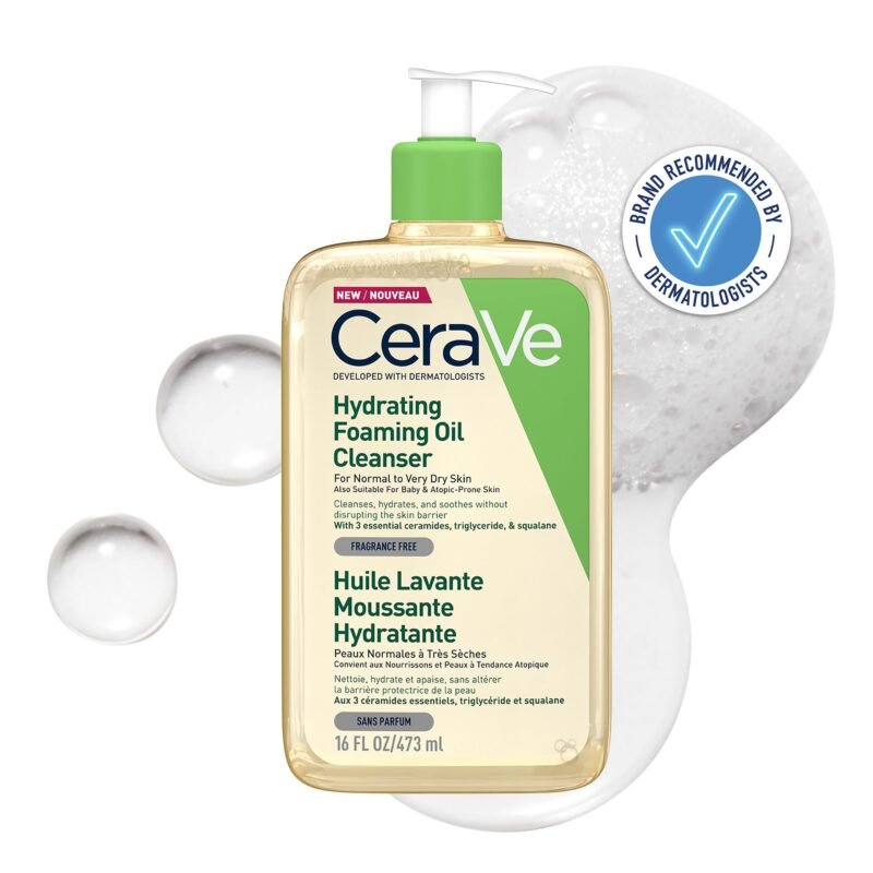 CeraVe Hydrating Foaming Oil Cleanser with Squalane for Normal to Very Dry Skin 473ml, photo 1 of 1