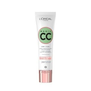 L'Oreal Paris Magic CC Cream with SPF 11, Anti-Redness and Colour Correcting, With Vitamins B5 and E, Lightweight Hydrating Formula Adapts to Skin Tone for a Natural Glowy Finish, 30 ml