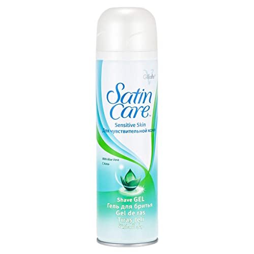 2 X GILLETTE FOR WOMEN SATIN CARE SHAVE GEL FOR SENSITIVE SKIN WITH ALOE & VITAMIN E 200ML (SHIPPING INCLUSIVE), photo 1 of 1