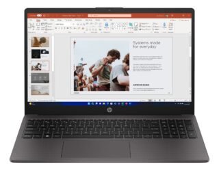 HP 255 G10 B39RBAT#ABU Laptop, 15.6 Inch Full HD 1080p Screen, AMD Ryzen 3 7330U, 8GB RAM, 256GB SSD, AMD Radeon, Windows 11 Home