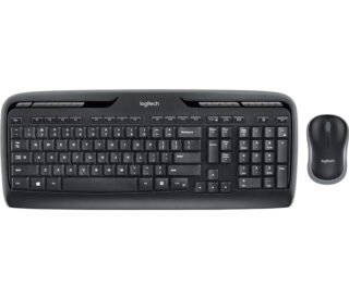 Logitech MK330 Wireless Keyboard and Mouse Combo for Windows, 2.4 GHz Wireless with USB-Receiver, Portable Mouse, Multimedia Keys, Long Battery Life for PC/Laptop, QWERTY UK Layout, Black