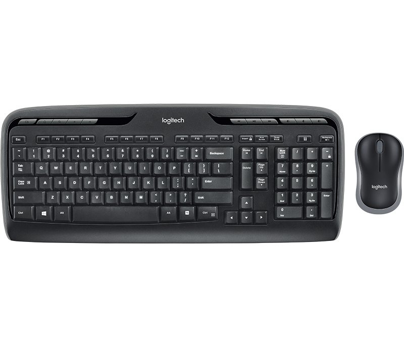 Logitech MK330 Wireless Keyboard and Mouse Combo for Windows, 2.4 GHz Wireless with USB-Receiver, Portable Mouse, Multimedia Keys, Long Battery Life for PC/Laptop, QWERTY UK Layout, Black, photo 1 of 1