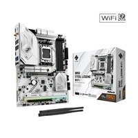 ASRock B850 Steel Legend WiFi AMD AM5 Socket Motherboard, ATX, 4x DDR5 Slots, 4x M.2 Sockets, 2x USB-C Port, Fitted I/O Shield, 2.5GbE LAN, Wi-Fi 7, 1x HDMI Port
