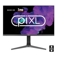 piXL CM27G7 27 Inch Frameless QHD IPS Monitor, 100Hz, 1ms, Freesync, G-Sync, HDMI, Display Port, USB, Black with RGB Lighting, VESA Mount, Height Adjustable, 3Year Warranty