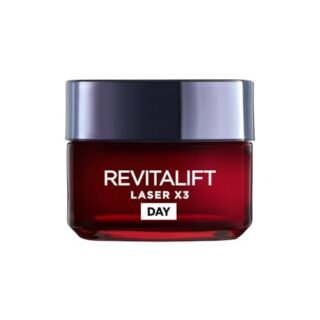 LOreal Paris Laser Renew Triple Action Anti-Ageing, Skin Tightening Day Cream, Visibly Reduce Wrinkles & Fine Lines; Moisturises, Firms & Brightens Skin; Retinol, Hyaluronic Acid & Vitamin C, 50ml