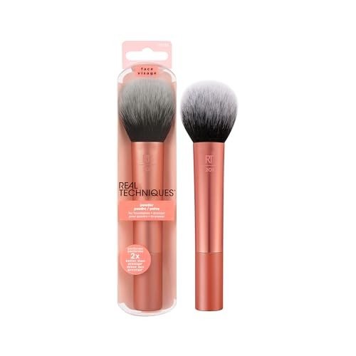Real Techniques Ultra Plush Powder Makeup Brush, For Setting Powder, Bronzer, and Blush, Sheer, Buildable Coverage, Large, Fluffy Powder Brush, Vegan, Cruelty-Free and Synthetic Bristles, 1 Count, photo 1 of 1