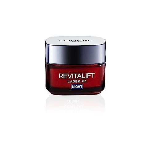 L'Oreal Paris Laser Renew Triple Action Anti-Ageing Night Cream, Reduce Wrinkle Appearance, Moisturise and Boost Skin Radiance, Pro-Retinol, Hyaluronic Acid and Vitamin C, 50ml, photo 1 of 1
