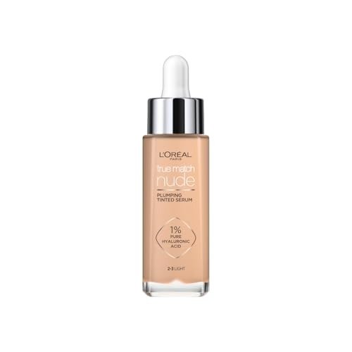 L'Oreal Paris True Match Tinted Serum Foundation, 1% Hyaluronic Acid, Hydrating Formula, Replumps Skin in 1 Hour for a Natural Glowing Finish, 30 ml, Shade 2-3 Light, photo 1 of 1
