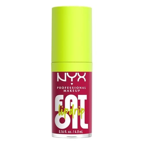 NYX Professional Makeup Lip Gloss, High Shine, Non-Sticky FInish, 12 Hours Hydrating, Fat Applicator, With Squalane, Raspberry and Cloudberry Oils, Fat Oil Lip Drip, Shade: Newsfeed, photo 1 of 1