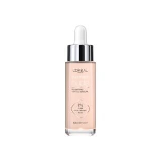 LOreal Paris True Match Tinted Serum Foundation, 1% Hyaluronic Acid, Hydrating Formula, Replumps Skin in 1 Hour for a Natural Glowing Finish, 30 ml, Shade 0.5-2 Very Light
