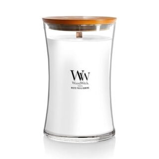 WoodWick Scented Candle with Crackling Wick | Linen Large Hourglass Candle | Long Burning Candles: Up to 130 Hours | Perfect Christmas Gifts for Women