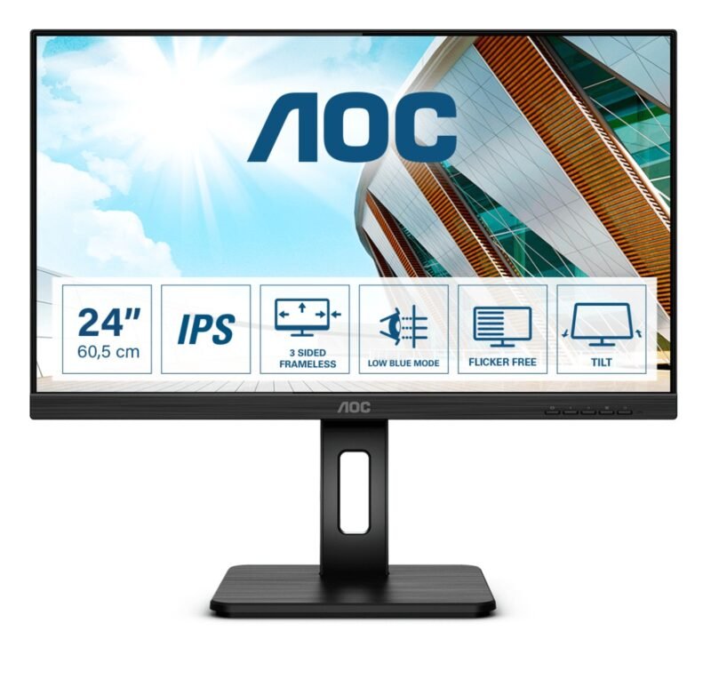 AOC 24P2Q 60.5 cm (23.8"") Full HD WLED LCD Monitor - 16:9 - Black - 609.60 mm Class", photo 1 of 1