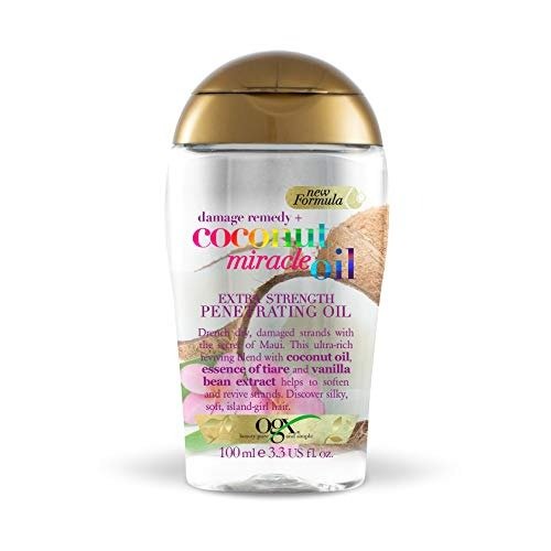 OGX Coconut Miracle Oil Extra Strength Penetrating Hair Oil for Dry, Damaged, and Frizzy Hair, Intense Hydration, Frizz Control, and Shine with Coconut Oil, Tiare, and Vanilla Bean Extracts, 100 ml, photo 1 of 1