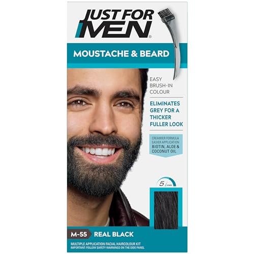 Just For Men Moustache & Beard Real Black Dye, Eliminates Grey For a Thicker & Fuller Look With An Applicator Brush Included  M55, photo 1 of 1
