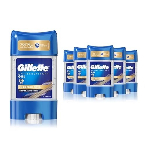 Gillette Clear Gel Champion Gold Antiperspirant & Deodorant For Men 70ml, 72 Hour Sweat And Odour Protection, Invisible x6, photo 1 of 1