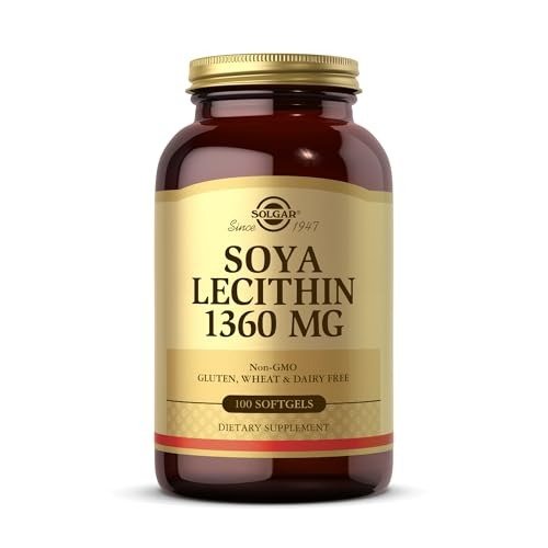 Solgar Soya Lecithin 1360 mg Softgels - Pack of 100 - Supports Cell Membrane Structure - Wheat,Gluten and Diary Free, photo 1 of 1