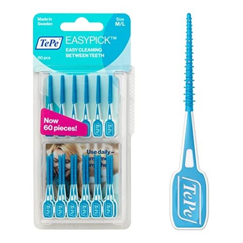 TePe EasyPick Toothpicks, Blue, ISO M-L, 60pcs, Dental Plaque Removal Tool, efficient and Easy Cleaning Between The Teeth, toothpicks for Small Gaps, photo 1 of 1