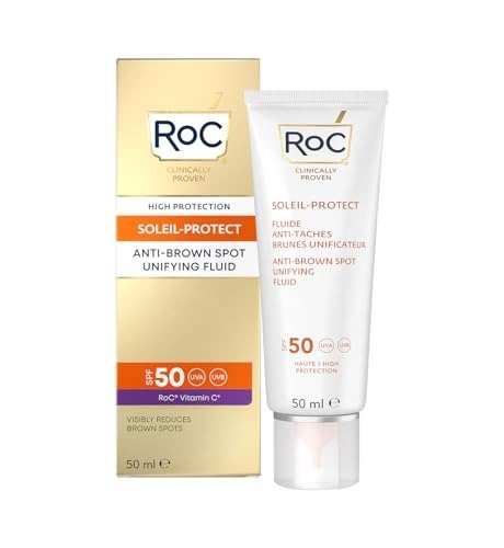 RoC - Soleil-Protect Unifying Fluid Anti-Brown Spots SPF50 - Powerful Sun Protection with Brown Spot Reduction - Deep Hydration & UVA/UVB Protection - Paraben-Free Skincare - 50 ml, photo 1 of 1