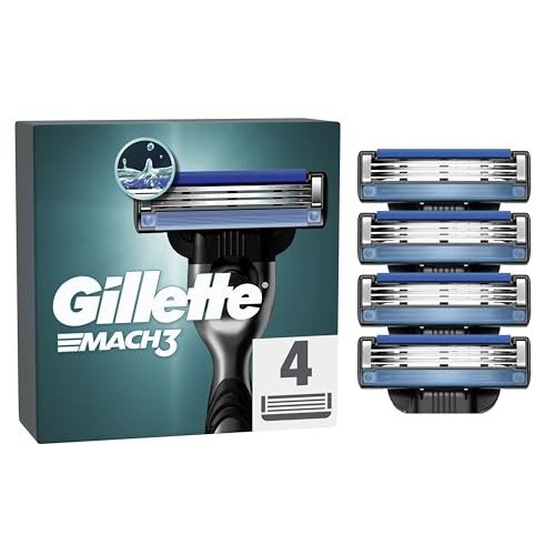 Gillette Mach3 Razor Blades Men  Razor Blade Refills, Upgraded Lubrastrip for an Enhanced Glide, Fits all  Handles, photo 1 of 1