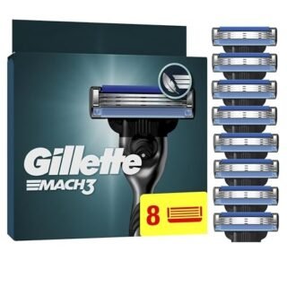 Gillette Mach3 Razor Blades Men,  Razor Blade Refills, Upgraded Lubrastrip for an Enhanced Glide