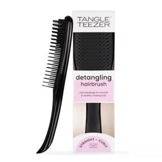 Tangle Teezer The Ultimate Detangler Hairbrush | For Wet & Dry Hair | Detangles All Hair Types | Reduces Breakage, Eliminates Knots | Two-Tiered Teeth & Comfortable Handle | Liquorice Black