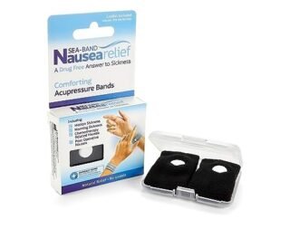 Sea-Band Travel & Motion Sickness and Nausea Relief Acupressure Wristband - Adult (Black), 1 Pair
