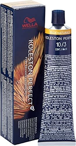 Wella Koleston Perfect Me+ Rich Naturals Permanent Hair Colour Cream, No. 10/3 Light Blonde Gold, 60ml, photo 1 of 1