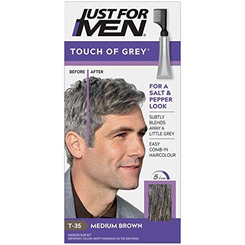 Just For Men Touch of Grey, Medium Brown Hair Dye, No Mix Comb-In Applicator For A Natural Salt & Pepper Look, Ammonia & Peroxide Free - T35, photo 1 of 1