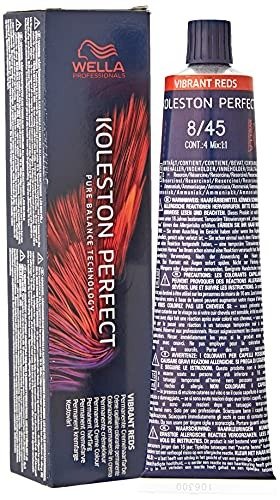 Wella Koleston Perfect ME+ Vibrant Reds Permanent Hair Colour, No. 8/45 Light Blonde Red Mahogany, 0.66 kg