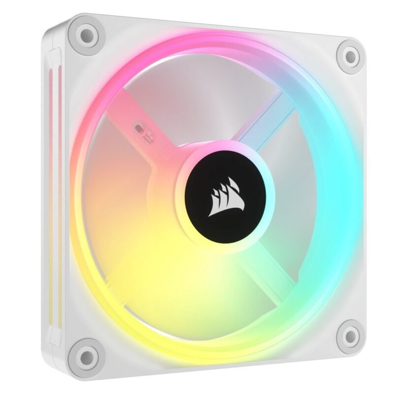 Corsair iCUE LINK QX120 12cm PWM RGB Case Fans (3 Pack), 34 RGB LEDs, Magnetic Dome Bearing, 2400 RPM, iCUE LINK Hub Included, White, photo 1 of 1