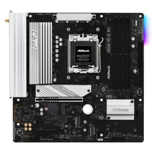 Asrock B850M PRO RS WIFI, AMD B850, AM5, Micro ATX, 4 DDR5, HDMI, DP, Wi-Fi 6E, 2.5G LAN, RGB, 3x M.2, photo 1 of 1