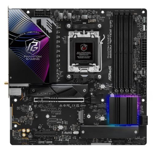 Asrock B850M RIPTIDE WIFI, AMD B850, AM5, Micro ATX, 4 DDR5, HDMI, DP, Wi-Fi 7, 2.5G LAN, RGB, 3x M.2, photo 1 of 1