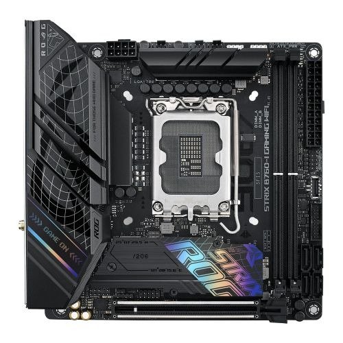 Asus ROG STRIX B760-I GAMING WIFI, Intel B760, 1700, Mini ITX, 2 DDR5, HDMI, DP, Wi-Fi 6E, 2.5G LAN, PCIe5, RGB, 2x M.2, photo 1 of 1