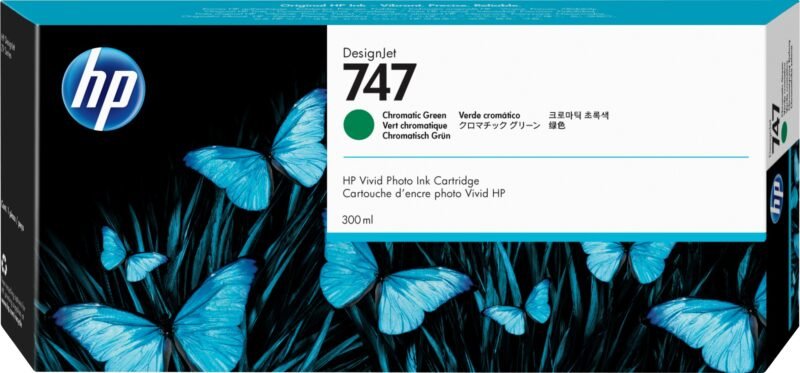 HP 747 chromatisch groene DesignJet inktcartridge, 300 ml, foto 1 van 1