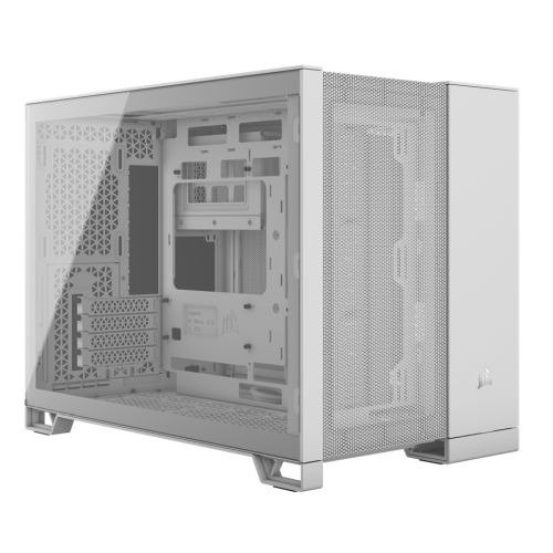Corsair 2500D Airflow Dual Chamber Gaming Case w/ Glass Window, Micro ATX, Fully Mesh Panelling, USB-C, Asus BTF Compatible, White, photo 1 of 1