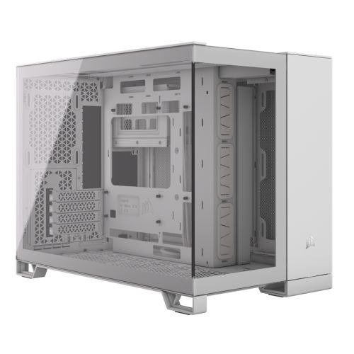 Corsair 2500X Dual Chamber Gaming Case w/ Glass Side & Front, Micro ATX, Mesh Panels, USB-C, Asus BTF Compatible, White, photo 1 of 1