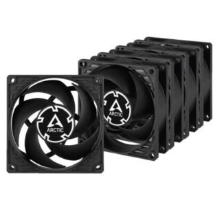 Arctic P8 8cm Pressure Optimised PWM PST Case Fan w/ Cable Splitter (5 Pack), Black, Fluid Dynamic, 200-3000 RPM, Value Pack