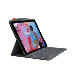 LOGITECH SLIM FOLIO Keyboard/Cover Case (Folio) iPad (7th Generation) Tablet - Graphite