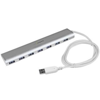 STARTECH.COM 7 Port Compact USB 3.0 Hub with Built-in Cable - Aluminum USB Hub