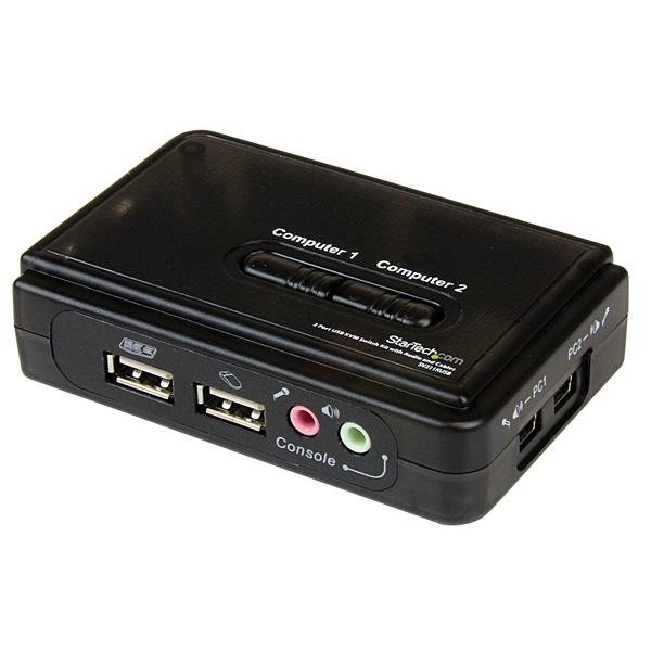 STARTECH.COM 2 Port Black USB KVM Switch Kit with Audio and Cables, photo 1 of 1