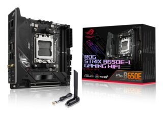 Asus ROG STRIX B650E-I GAMING WIFI, AMD B650, AM5, Mini ITX, 2 DDR5, HDMI, DP Alt Mode, Wi-Fi 6E, 2.5G LAN, PCIe5, 2x M.2