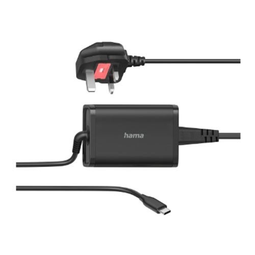Hama Universal USB-C Notebook PSU, Power Delivery (PD), 5-20V/65W, Auto Select, Hook & Cable Tie, photo 1 of 1