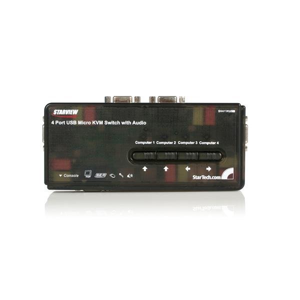 STARTECH.COM 4 Port Black USB KVM Switch Kit with Cables and Audio - desktop KVM Switch, photo 1 of 1