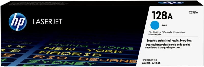 HP 128A - cyan - original - LaserJet - toner cartridge (CE321A), photo 1 of 1