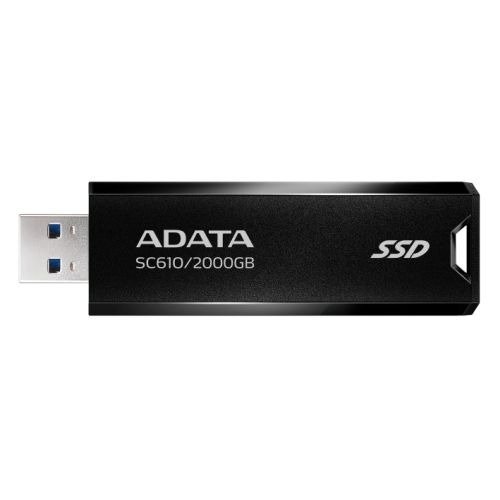 Adata SC610 2TB Pocket Size External SSD, USB 3.2 Gen2 Type-A, Capless Retractable Design, Key Ring, photo 1 of 1