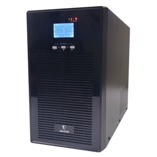 Armour 3000VA UPS, 2400W, LCD Display, 2x UK Plug, 2x RJ45, 3x IEC, USB, Brown Box, photo 1 of 1