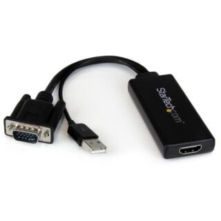 STARTECH.COM VGA to HDMI Adapter with USB Audio & Power - Portable VGA to HDMI Converter - 1080p