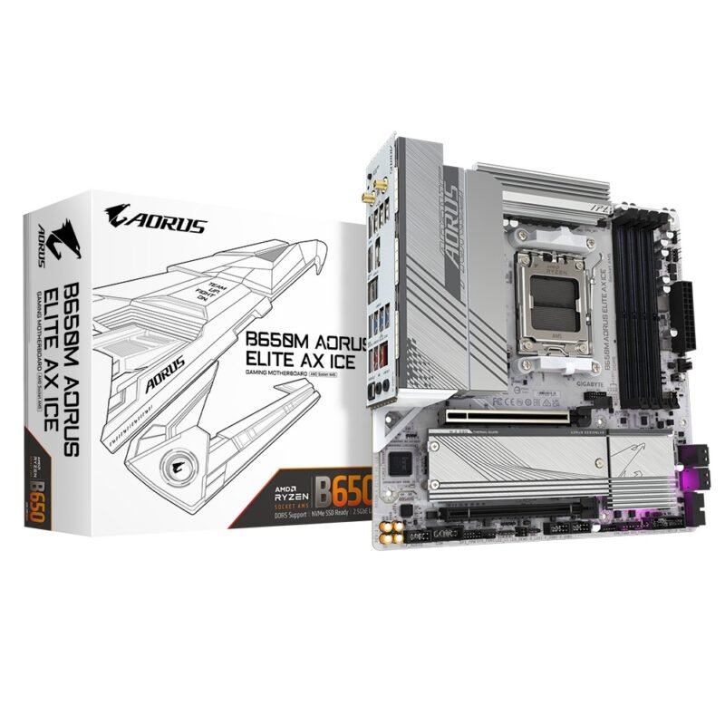 Gigabyte B650M AORUS ELITE AX ICE Motherboard A, photo 1 of 1