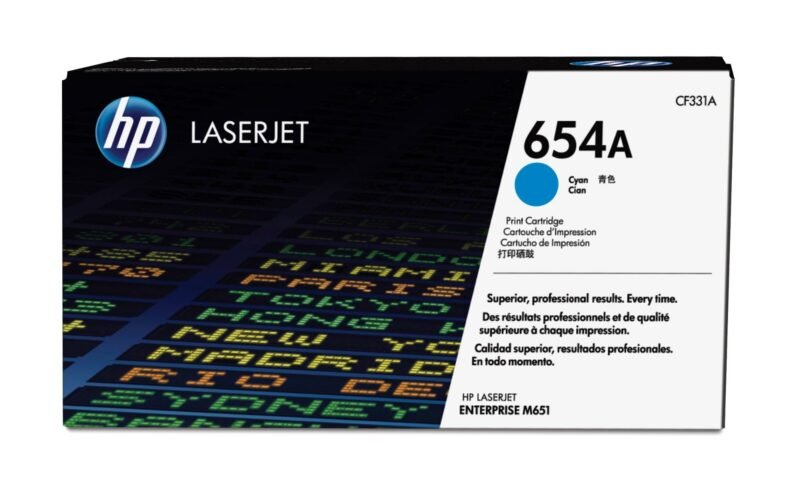 HP 654A - cyan - original - LaserJet - toner cartridge (CF331A), photo 1 of 1