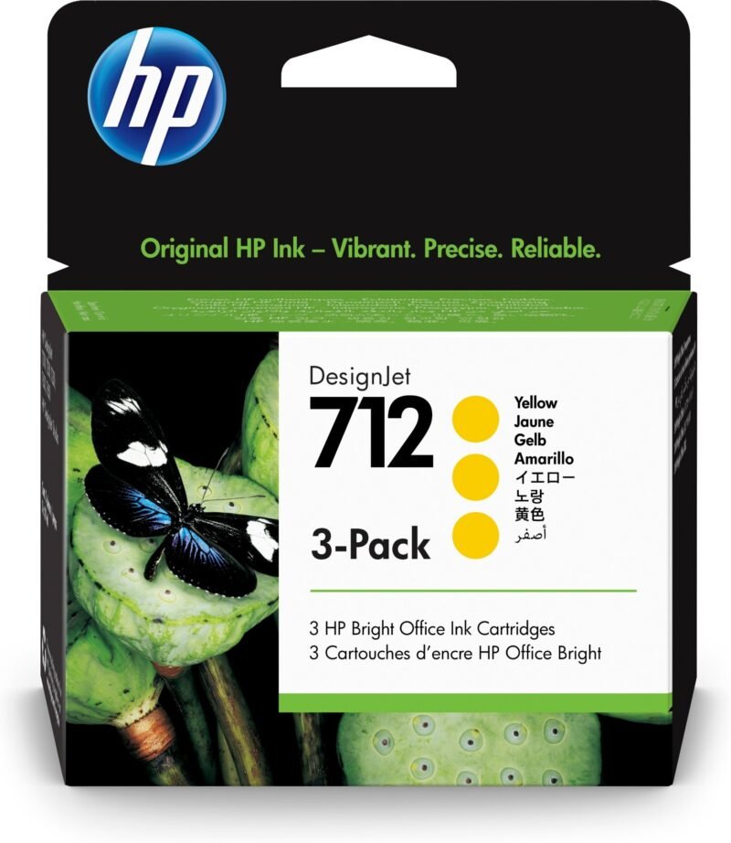 HP 712 3-PACK 29-ML YELLOW DESIGNJET, photo 1 of 1
